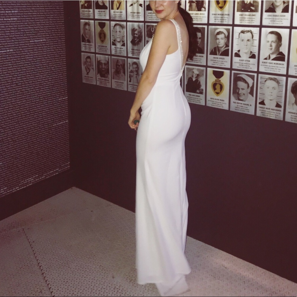 LULUS CELENA WHITE BEADED MAXI DRESS